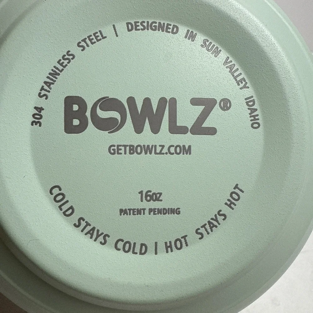 Bowlz Metal ice cream bowl 16‎ ounce cold & hot stainless steel One Green